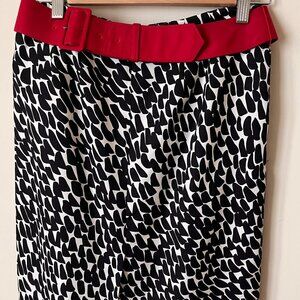Ann Taylor Spotted Skirt with Red Belt